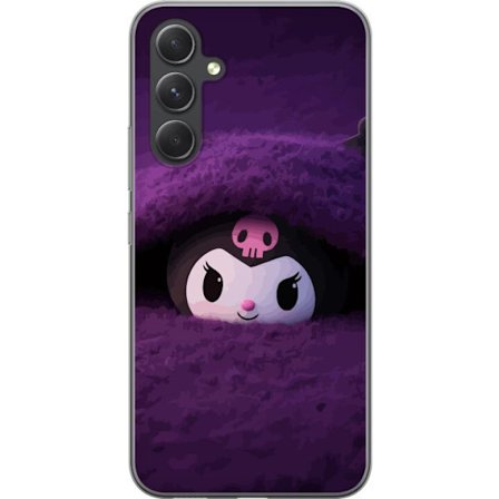 Yhteensopiva Puhelinkuori Samsung Galaxy A55 Kuromi lilassa pörröisessä ympäristössä, jossa on salaperäinen kawaii-suunnittelu.