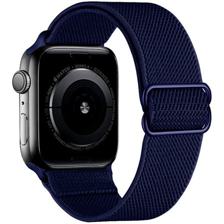 Egnet for Apple Watch-rem, justerbar stretch nylon flettet sportsreim, egnet for Iwatch-serien, blå (38/40/41mm)