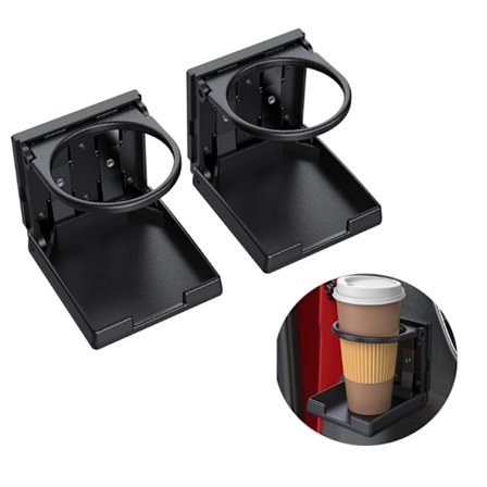 2 stk Universelle Justerbare Foldbare Kopper Kopperholder Svart Bil Drikke