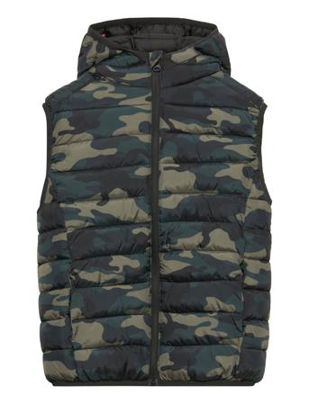 Quilted Gilet With Hood Fôret Vest Kakigrønn Mango*Betinget Tilbud