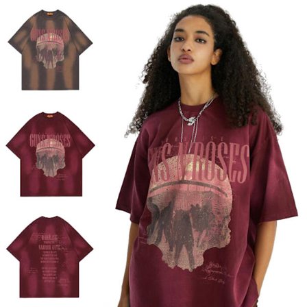 Dam vintage oversize skjortor Printed Casual Top T-shirt