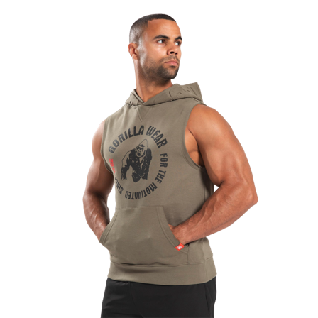 Gorilla Wear Marshall Sleeveless Hoodie, Army Green