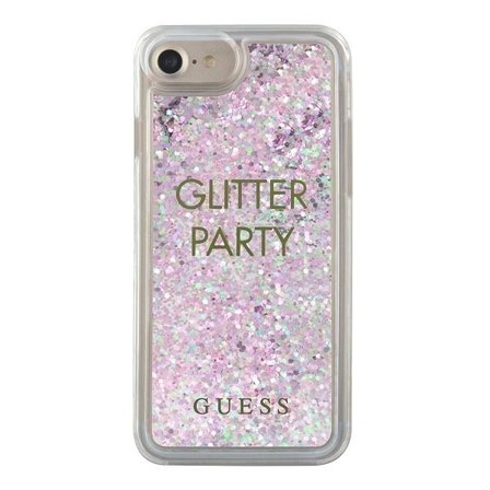 Guess GUHCP7GLUQPU iPhone 6/7/8 /SE 2020 / SE 2022 violetti/lila kova kotelo Liquid Glitter Party