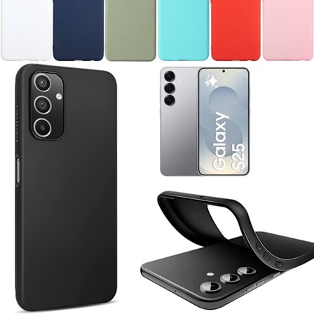 Silikone TPU cover Samsung S25/S25 5G etui mobilcover skærmbeskyttelse -