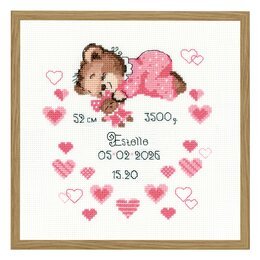 Broderikit Födelsetavla flicka