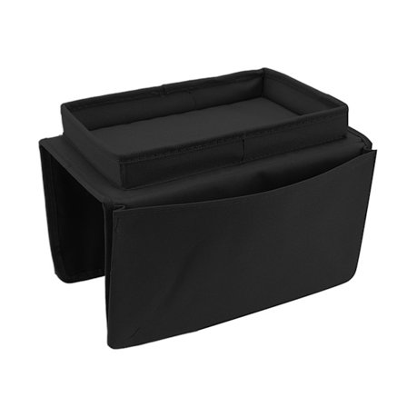 Sofa Bakke Armlæn Opbevaringsholder Bord 600D Oxford stof sidelommer til sofa Sort