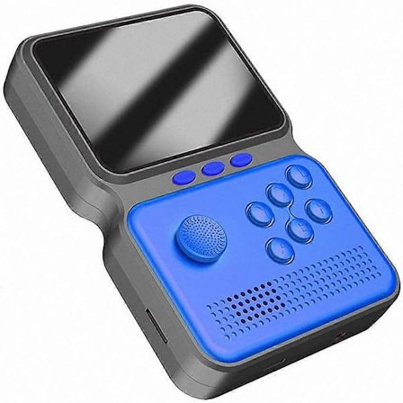 Retro Håndholdt Spillekonsol med 900 Indbyggede Spil, 3.5' Skærm, TV-udgang, Blå, til Børn og Voksne