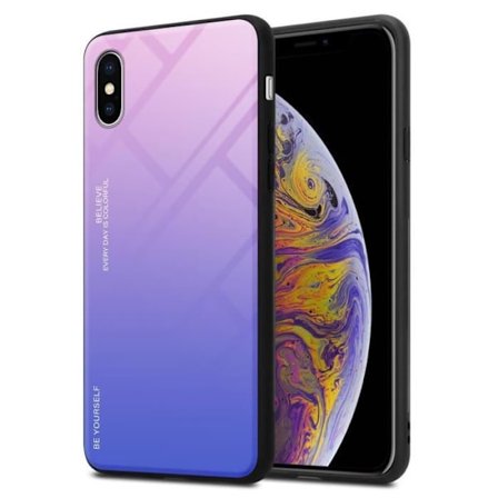 Fodral till Apple iPhone XS MAX Skal i ROSA - BLÅT Fodral Skydds tvåfärgad TPU