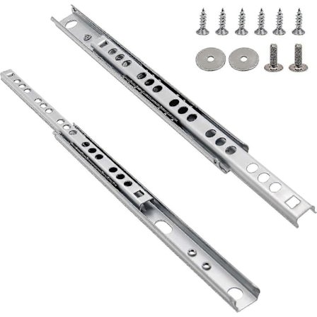 Suiwotin 18 cm Lådskenor, Metall Lådskena, Små Lådskenor, Kullager Dubbelriktningsskena, 2-pack (1,8 cm bred)