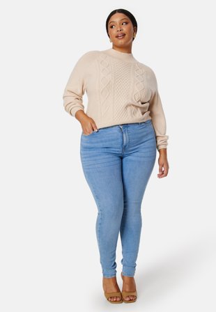 Happy Holly - Amy Push Up Jeans - Light blue - Kläder - - Bubbleroom