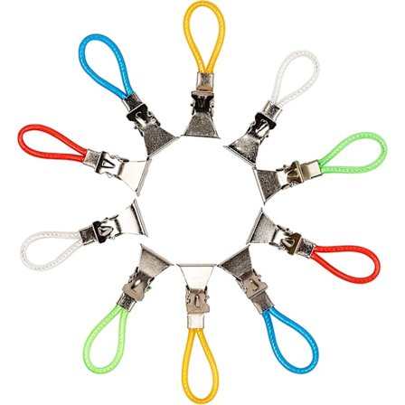 Pyyheklipsit 10 kappaleen pakkaus - Moniväriset ripustuskoukut kylpyhuoneeseen