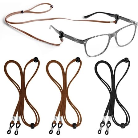 3 stk. Faux Leather Brille Stropp for Brille Snøre Menn