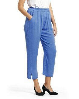 Rypytetty leveä housumalli Sininen-56-Åshild