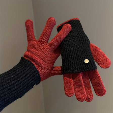 Varme vinterhandsker til damer med berøringsskærm | Elastisk pasform, to længdevalgmuligheder, farveblokering, velegnet til afslappet weekendbrug