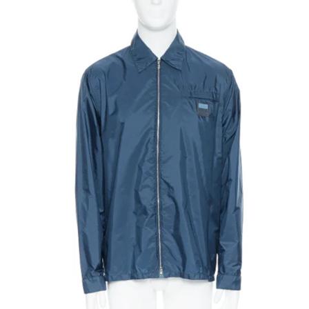 Prada Vintage Pre-owned Nylon outerwear , Blauw , Dames , Maat: L Vintage Jassen