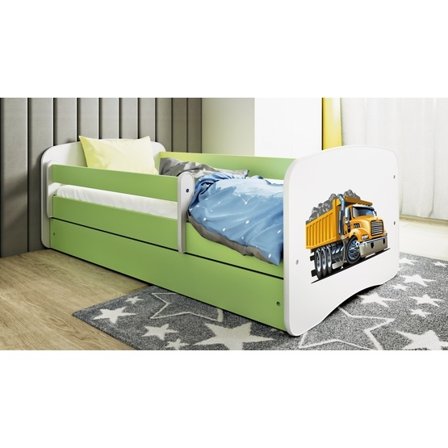 Kocot Kids Barnsäng - Babydreams Grön - Truck Med Madrass 180x80 Cm - Litenleker