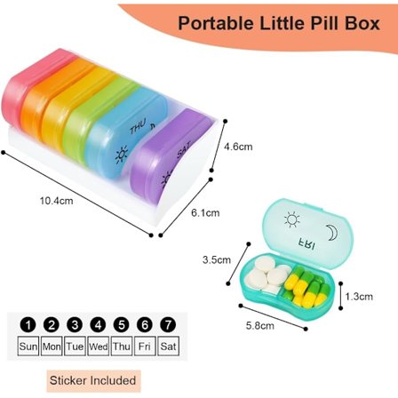 7 Dagars Pilleraskar 1 ask per veckodag.Doseringsask/Medicinask