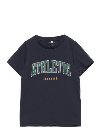 Nmmlenny Ss Top T-shirts Short-sleeved Marineblå Name It