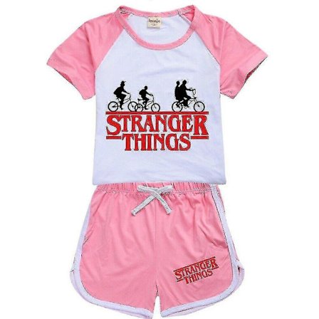 Stranger Things Barn Pojkar Flickor Kortärmad T-shirt Shorts Set Barn Kläder-xdd