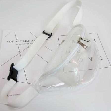 Miehet naiset Fanny Pack Waist Bag Flow Outdoor Sports and Casual Heijastava läpinäkyvä PVC vino rintakehä Transparent