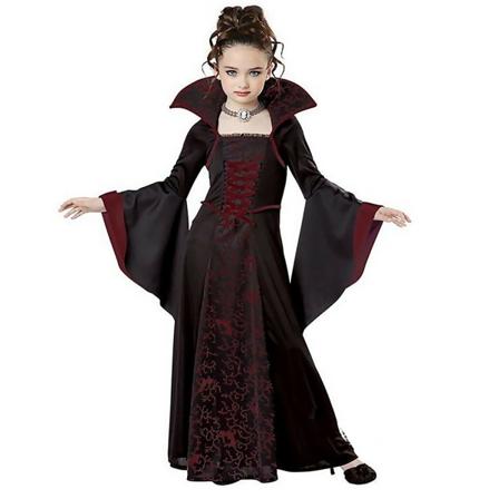 Barn Jenter Performance Vampyr kostyme Halloween hekse kostymer wine red 140cm