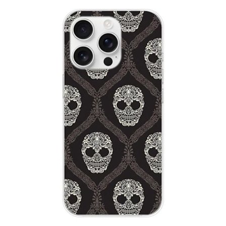 Tryckt silikonfodral som är kompatibelt med Apple iPhone 16 Pro Floral skalle