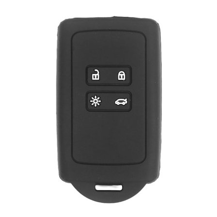 Vit-svart bilnyckeltillbehör kompatibel med Renault Smart Key 4-knapp (endast Keyless Go) Mjukt silikonnyckelskydd