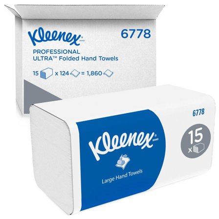 KLEENEX Pappershandduk V-vikt vit 1860/fp - Lyreco - Städ och hygien - Toalettpapper och torkpapper - Pappershanddukar