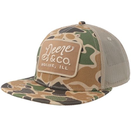 John Deere - Camo trucker Caps - Square Logo Camo/Khaki Trucker @ Hatstore