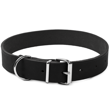 Selected by ZOO - Halskjede i lær Hera justerbar Svart 30 mm x 47-59 cm - Hund - Halsbånd - ZOO.no