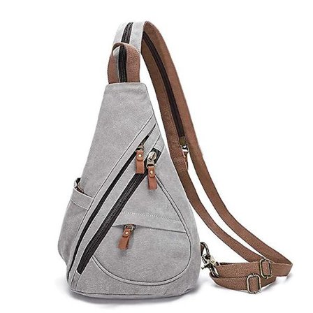 Canvas Sling Bag Liten Crossbody Ryggsäck Axel Väska Casual Dagryggsäck För Män Kvinnor