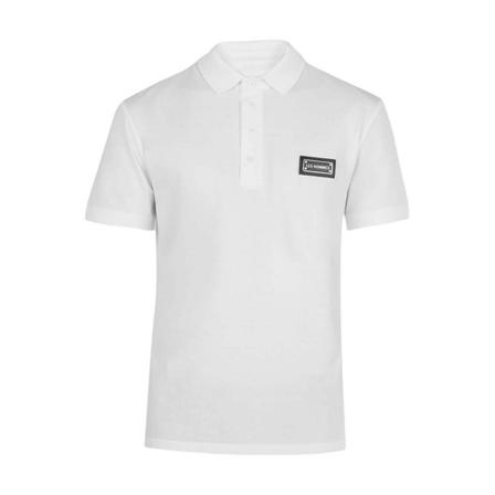 Les Hommes Slim FIT Pique Polo With Metal Logo , Wit , Heren , Maat: L