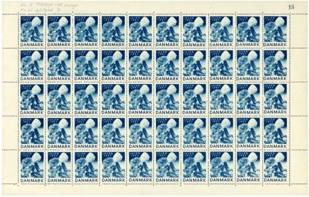 Danmark - julmärkeark 1943 - Ufoldet