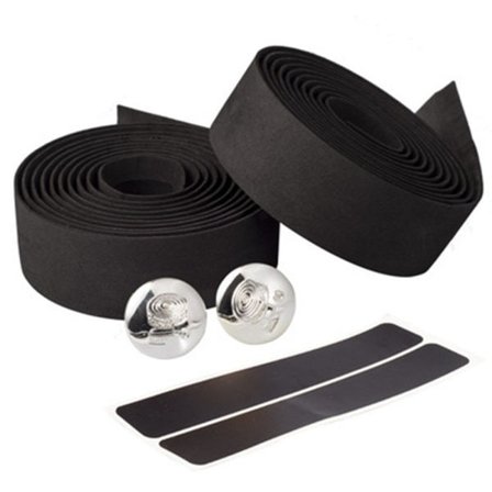 IC Styretejp för cykel med ändpluggar och Solid Black