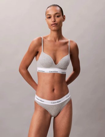 Calvin Klein Push Up Plunge - Grey - C x 85