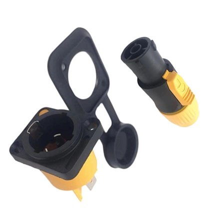 3-kjerners Powercon-plugg og pluggpaneladapter universell for høyttalerutstyr