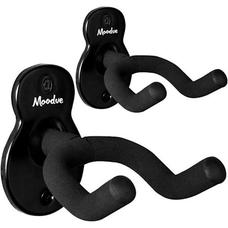 Gitarveggfeste, 2-pakning Moodve gitarformet metall svart gitarstativ