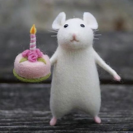 Filtmus med pumpa födelsedagstårta mus käpp mus hatt mus