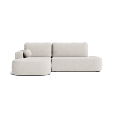 Monza Chaiselong Sovesofa, Venstrevendt med Opbevaring - Cremefarvet, Sovemål 215x140cm, Elegant Design, 286x175x90cm - Perfekt som Gæsteseng