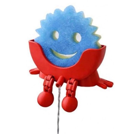 Svampställ med Dränering 3D-Printat Scrub Daddy Ställ Roligt Svampställ för Diskbänk Bänkskiva Svamphållare