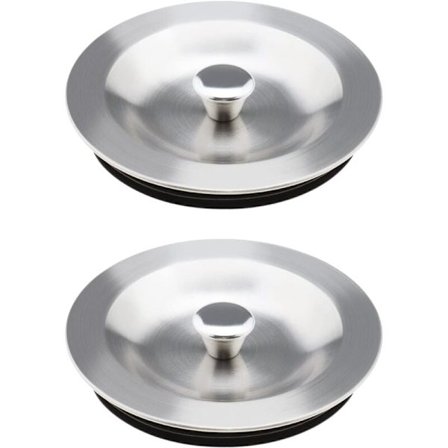 The Lord of the Tools 2 stk Rustfritt Stål Sluk 90mm Rustfritt stål 304 Avfallsbeskyttelse Vaskepropp med gummipakning for kjøkkenvaskavløp