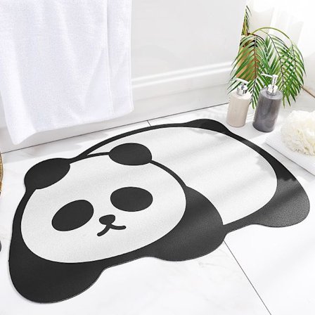 Tegneserie toilet dør skridsikker måtte 50*80CM husholdning badeværelse indgang vandabsorberende måtte toilet hurtigtørrende pude sød panda