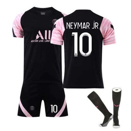 21 Träningsmodeller Paris Svart Rosa Fotbollströja No.10 S(160-170)