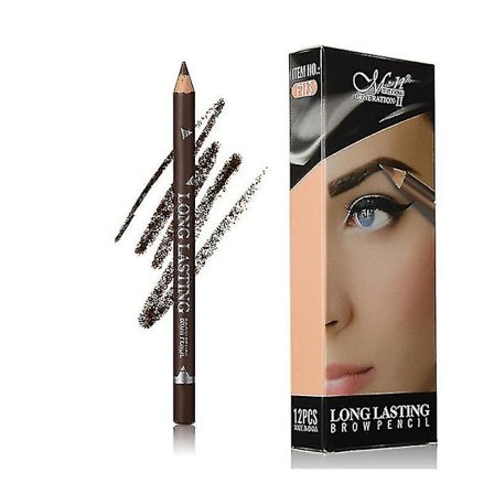 12 stk/pakke øyenbrynsblyanter Eyeliner, matt vanntett øyenbrynsblyant langvarig eyeliner øyesminke(brun)