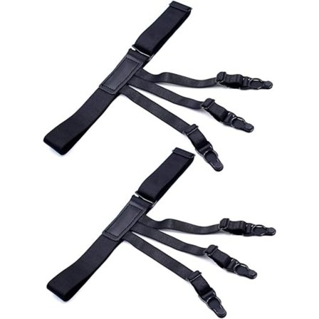 Herre klips for skjorter og sokker justerbar lengde svart 2-delt