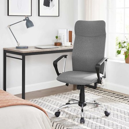 Rootz Ergonomic Office Chair - Skrivbordsstol - Datorstol - Justerbar i höjdled - Bekväm sits - Gungfunktion - Grå - Stålram - Skumstoppning - Polyest
