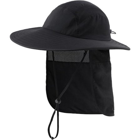 Voksen UPF 50+ solhatt, bredbremmet fiskehatt med nakkebeskyttelse