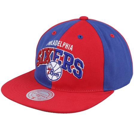 Mitchell & Ness - NBA Bleu snapback Casquette - Philadelphia 76ers Pinwheel Of Fortune Red/Royal Snapback @ Hatstore