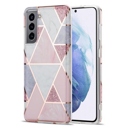 Boom - Grid Skal Till Galaxy S21 - Rosa Marmor Rosa