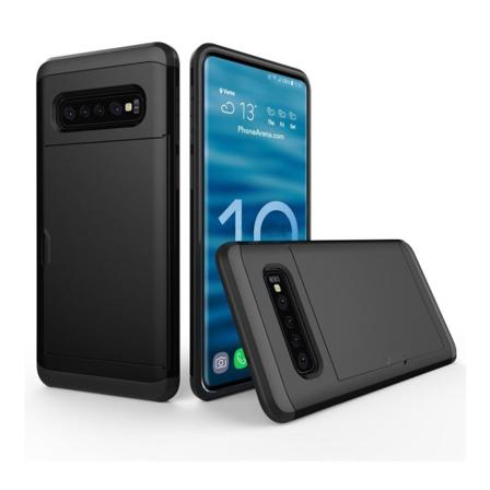 Samsung Galaxy S10 Korthållare Hybrid Fodral - Svart